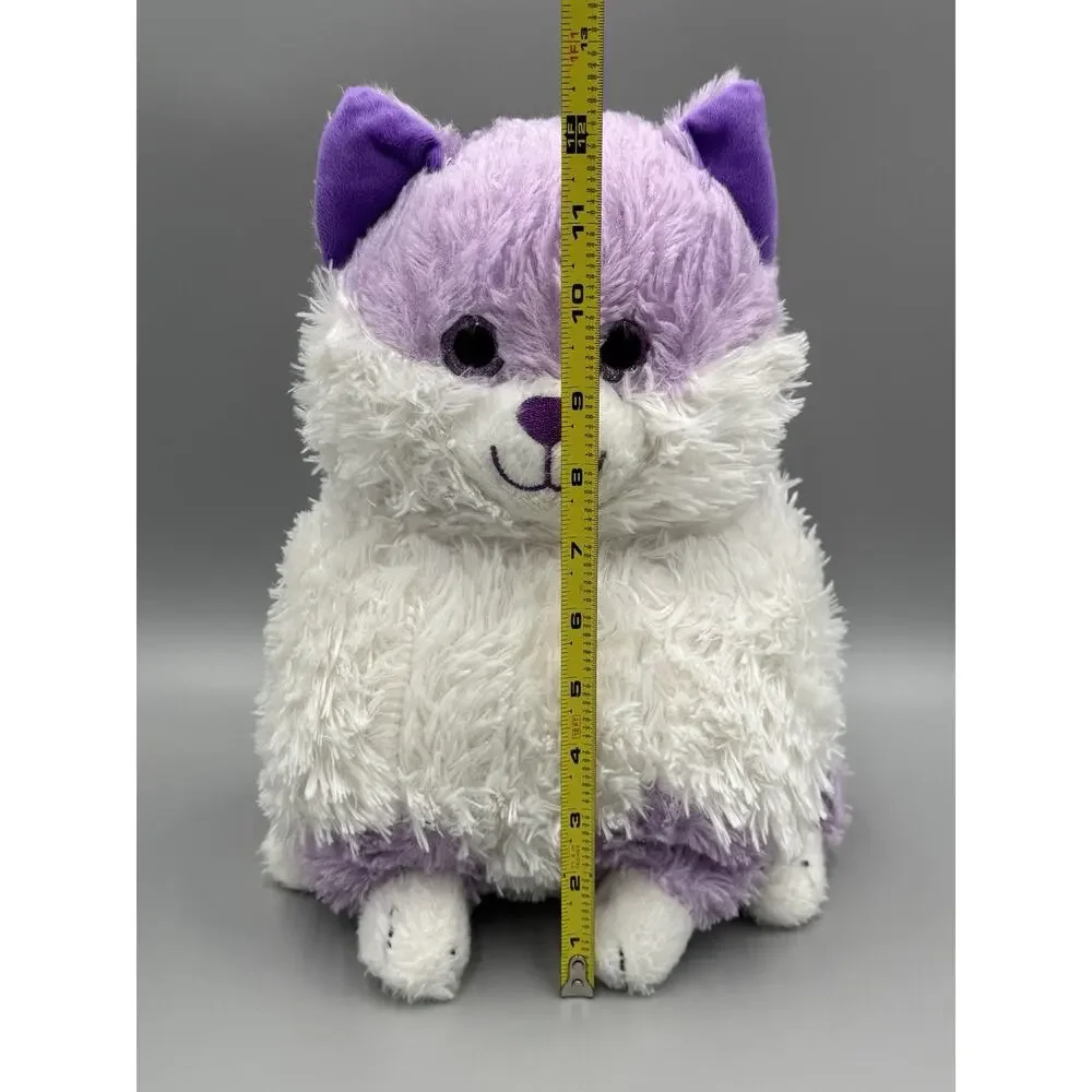 Kids Of America Corp Purple White Fluffy Kitty Cat Plush 12” Stuffed Animal 2017
